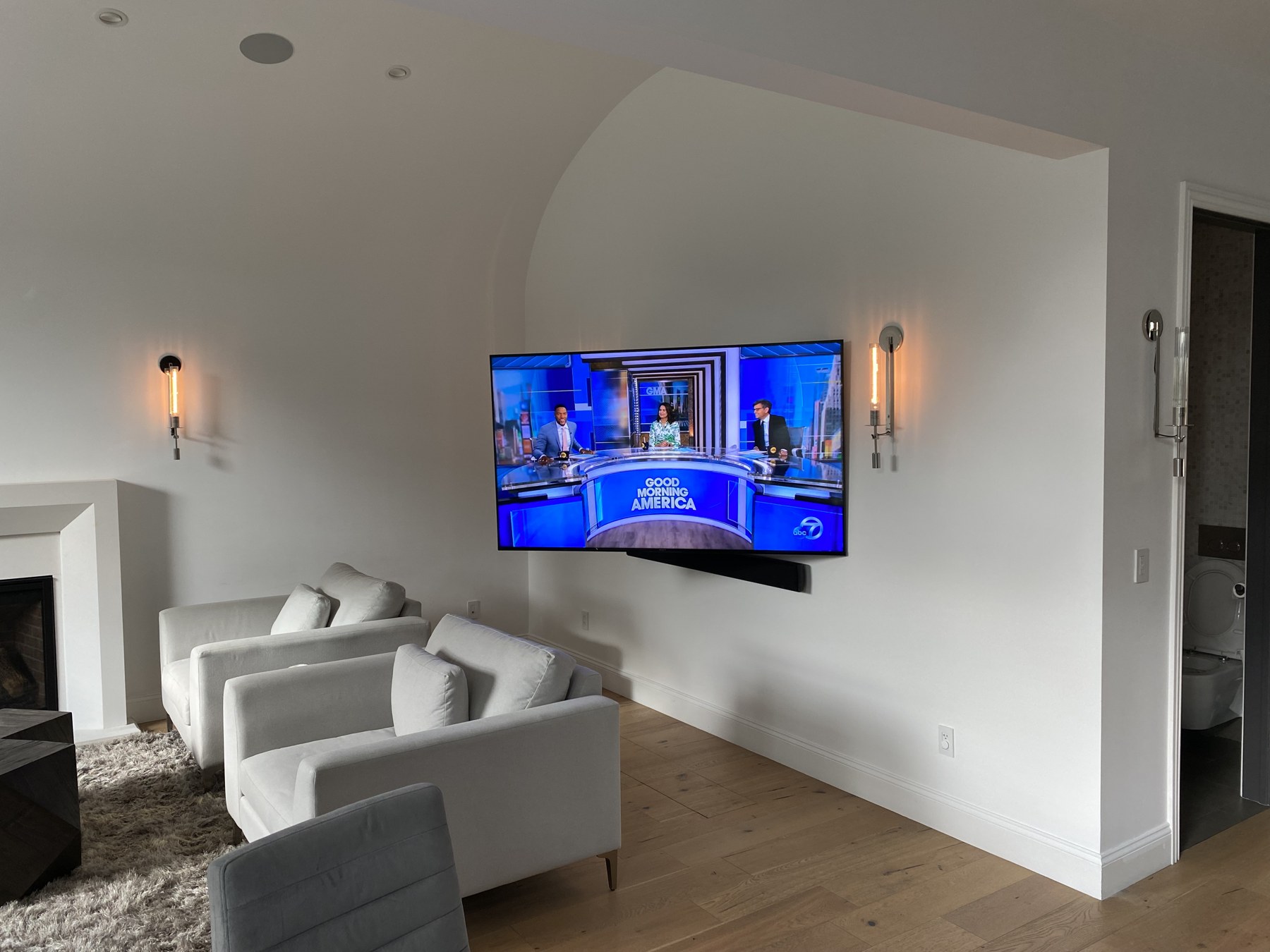 Beverly Grove living room after integrated entertainment system installation